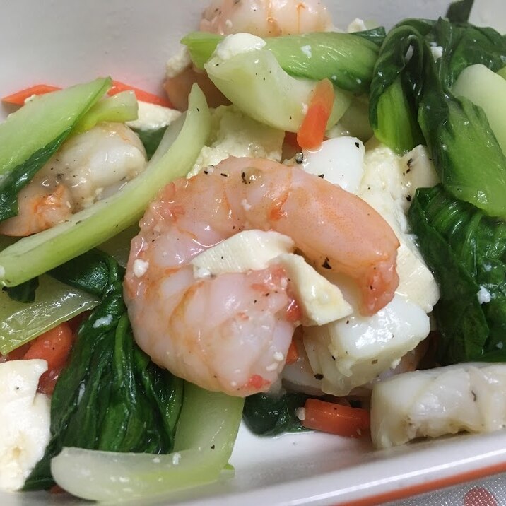 シーフードミックスと豆腐で簡単中華風 レシピ 作り方 By Harutymama 楽天レシピ